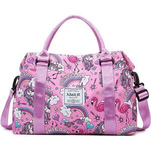 Travel Duffle Bag Weekender Overnight Gym Tote Dry Wet Pocket Unicorn